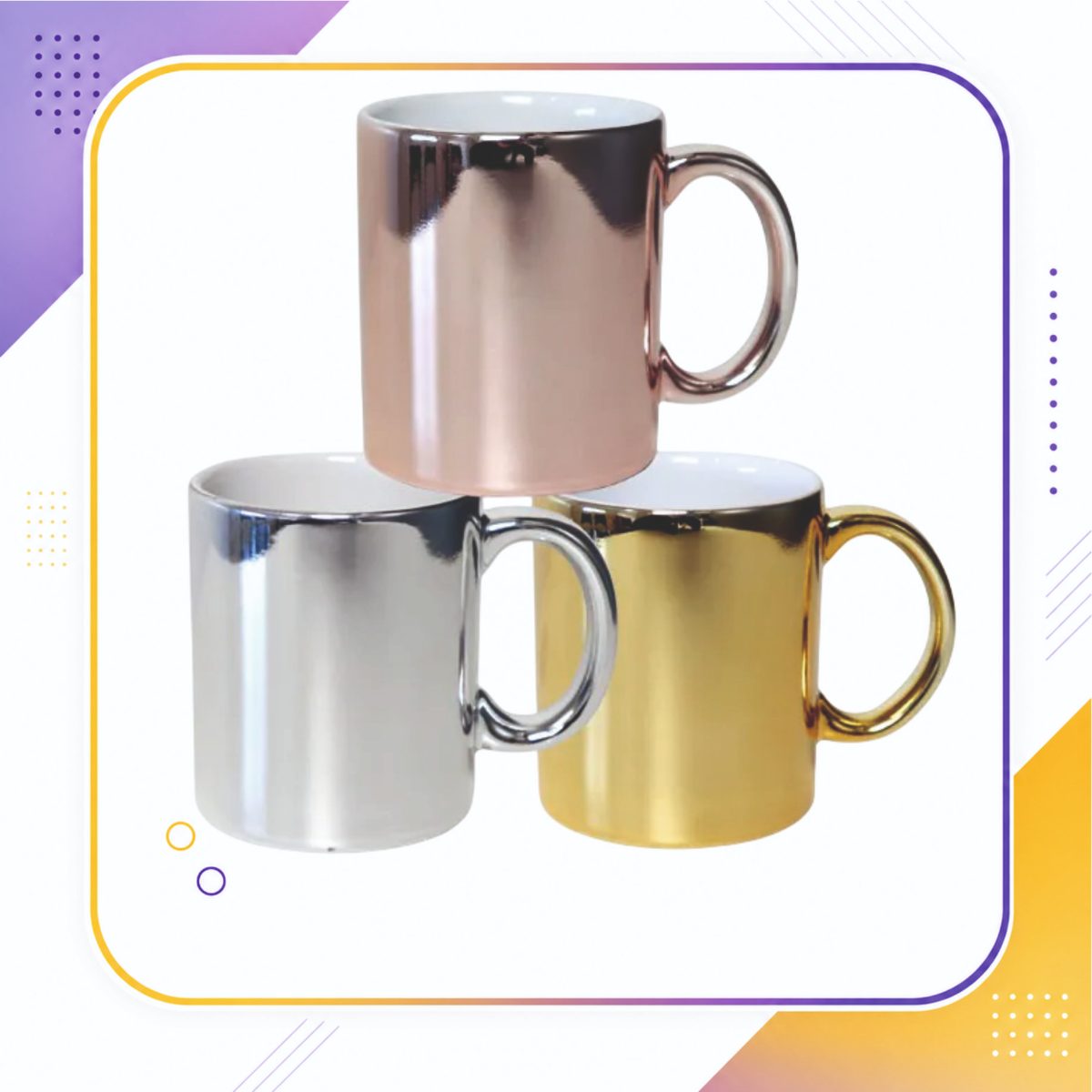 Caneca Cerâmica Metalizada 325ml - Personalizada