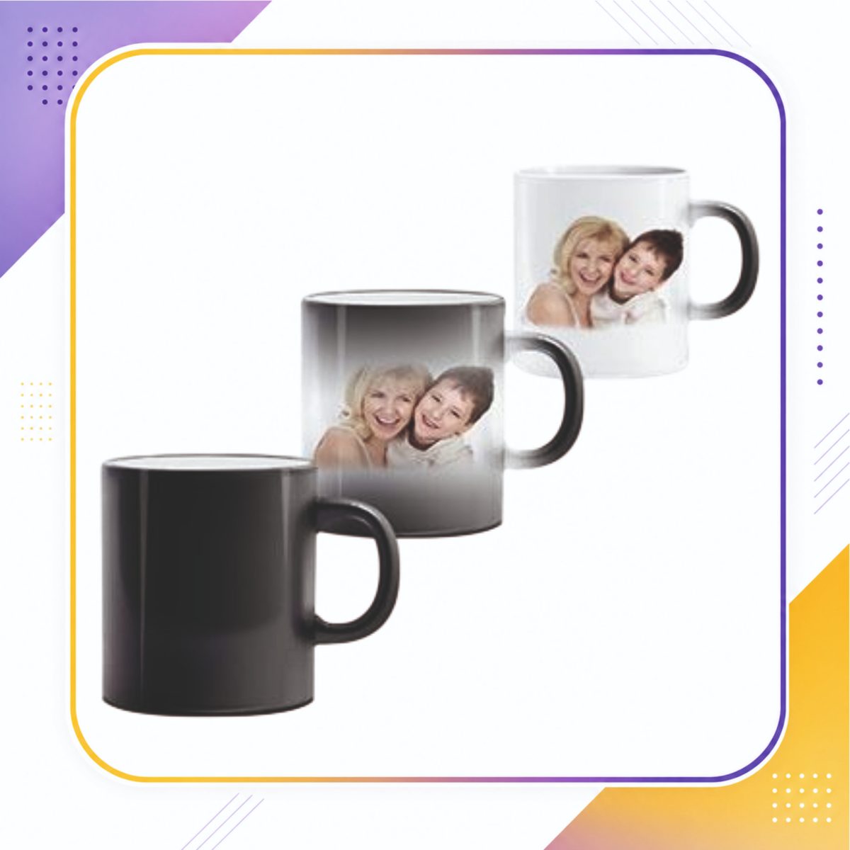 Caneca Mágica Preta Fosca - Personalizada